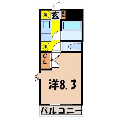 KDマンション平松(1K/1階)の間取り写真