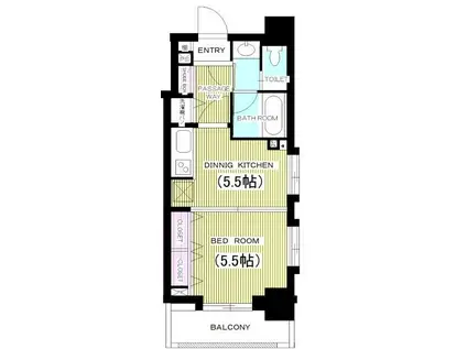 ライオンズマンション西麻布シティ(1DK/7階)の間取り写真