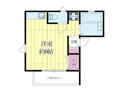 プリュムエトワール(ワンルーム/2階)の間取り写真