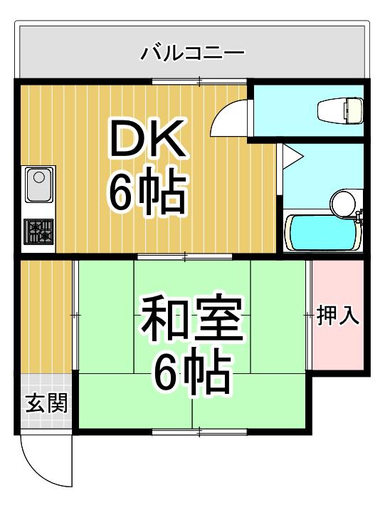 ながすダンダンハウス(1DK/5階)の間取り写真