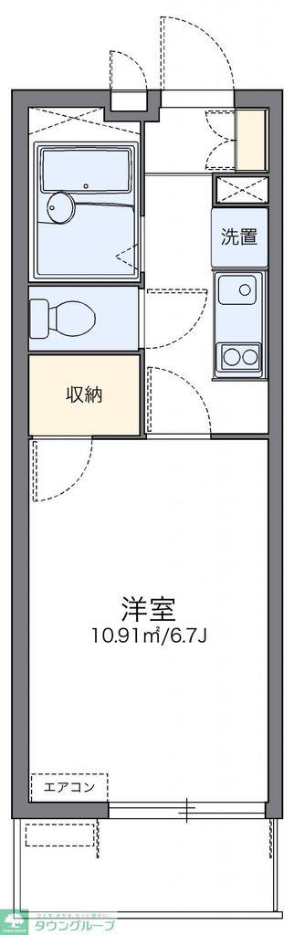 レオパレス田面(1K/2階)の間取り写真