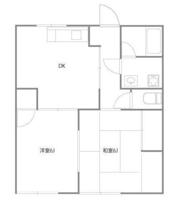 斉田ハイツ(2DK/1階)の間取り写真
