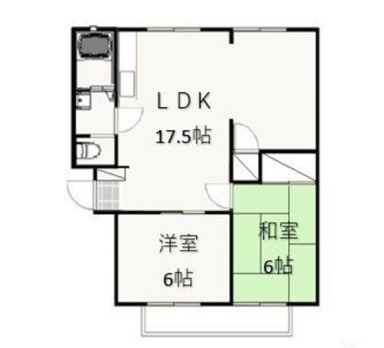 サンビレッジ北方A(2LDK/3階)の間取り写真