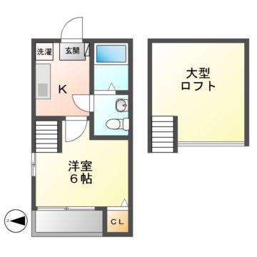 ベルメゾン尾頭橋(1K/1階)の間取り写真
