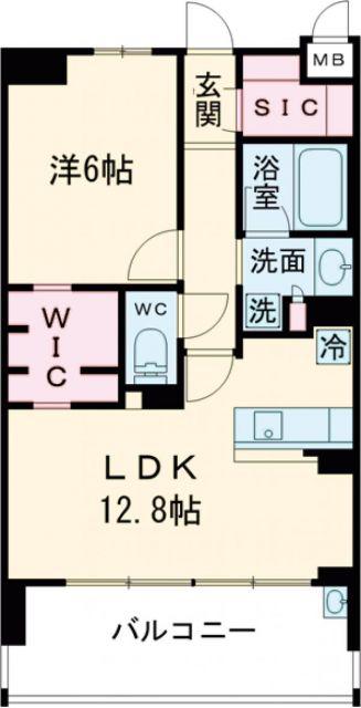 グランパセオ名駅那古野(1LDK/8階)の間取り写真