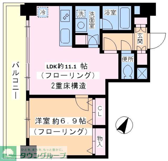 BLOSSOM TSUKUDA(1LDK/7階)の間取り写真