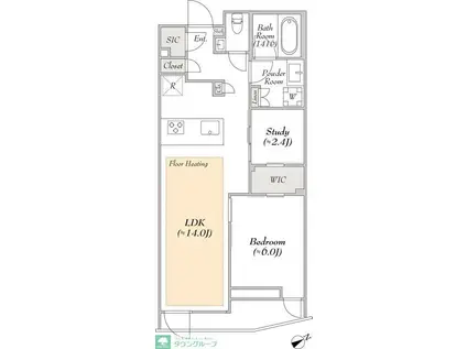 ルミークスイート恵比寿(1SLDK/3階)の間取り写真