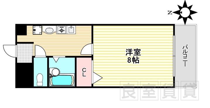 御剣ハイツ(1K/1階)の間取り写真