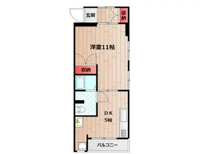 コーポ寿(1DK/3階)の間取り写真