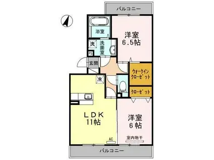 レイクサイド B(2LDK/2階)の間取り写真