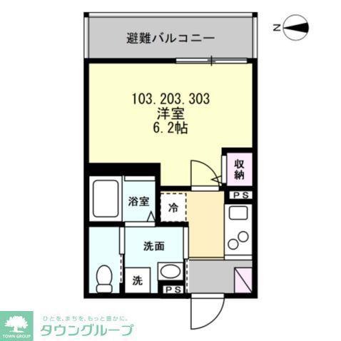 ベイルームアドバンス橋本ウエスト(1K/1階)の間取り写真