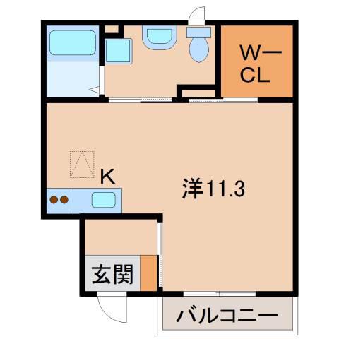 アジャートくろだ(ワンルーム/1階)の間取り写真