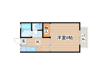 メゾンパークつつみ(1K/1階)の間取り写真