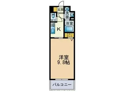 プランド-ル(1K/4階)の間取り写真