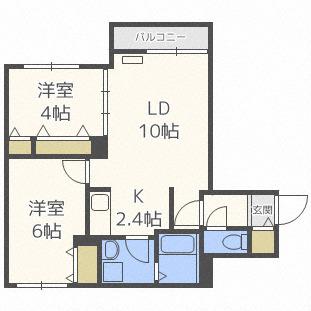 レガリア美園(2LDK/3階)の間取り写真
