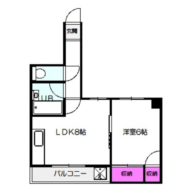 スマイルハイツ大今里西(1LDK/2階)の間取り写真