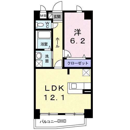 アルカンシエル(1LDK/5階)の間取り写真