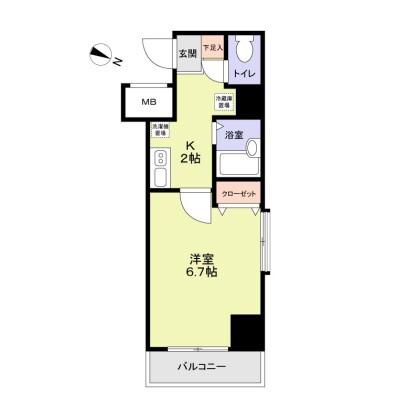 ロリエ笹塚(1K/6階)の間取り写真