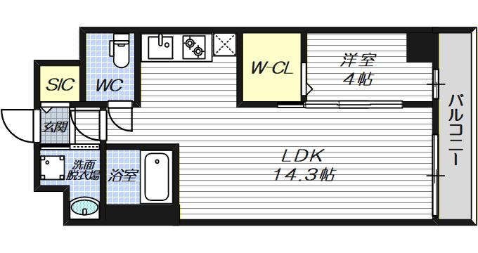 LEGALAND猫 MIYAKOJIMA(1LDK/6階)の間取り写真