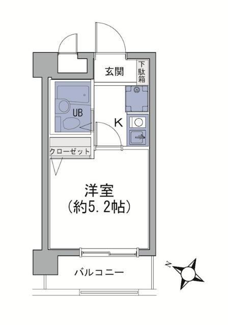相模大野ダイカンプラザCITY(1K/2階)の間取り写真