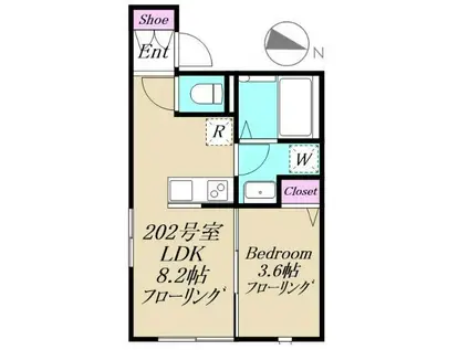 イゾ・ラピナ(1LDK/2階)の間取り写真