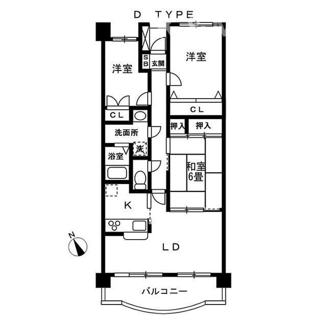 アーバンパーク柏(3LDK/2階)の間取り写真