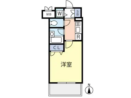 スパシエアランシア亀戸(1K/11階)の間取り写真