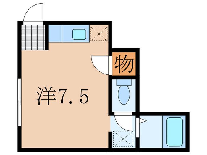 小堀ハイツ(ワンルーム/1階)の間取り写真