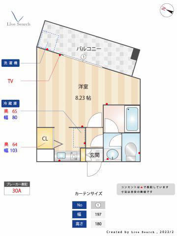 千代ハヤシビル(ワンルーム/2階)の間取り写真