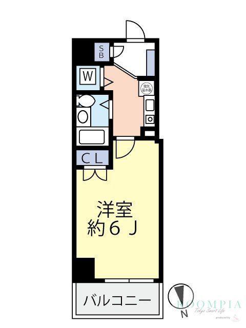 グランヴァン高田馬場(1K/5階)の間取り写真
