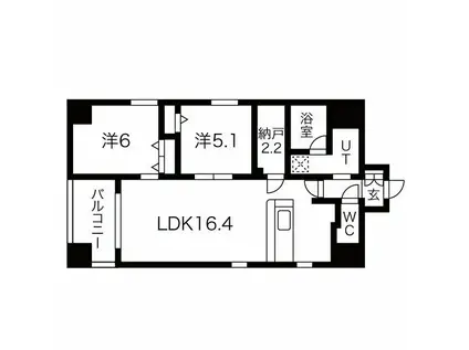 ポルタニグラ千代田(2SLDK/7階)の間取り写真