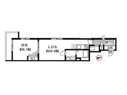 メゾン六義園(1LDK/2階)の間取り写真
