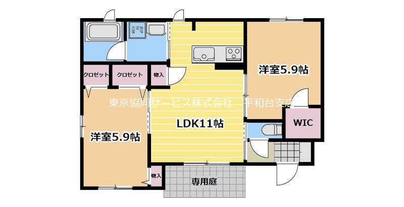 H&K II(2LDK/1階)の間取り写真