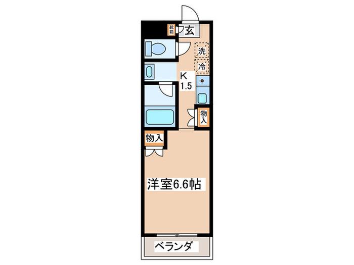 いぶきドミトリー(1K/4階)の間取り写真