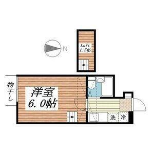 ロフティ桜木町(1K/2階)の間取り写真