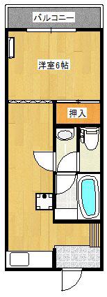 第一新井ハイツ(1DK/2階)の間取り写真