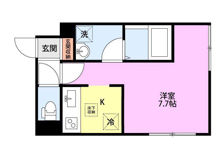 川口市朝日2丁目AP(1K/1階)の間取り写真