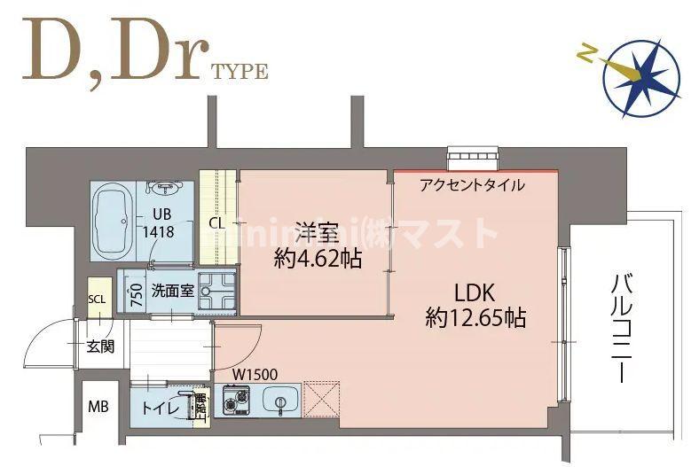 プレジオ弁天町(1LDK/7階)の間取り写真
