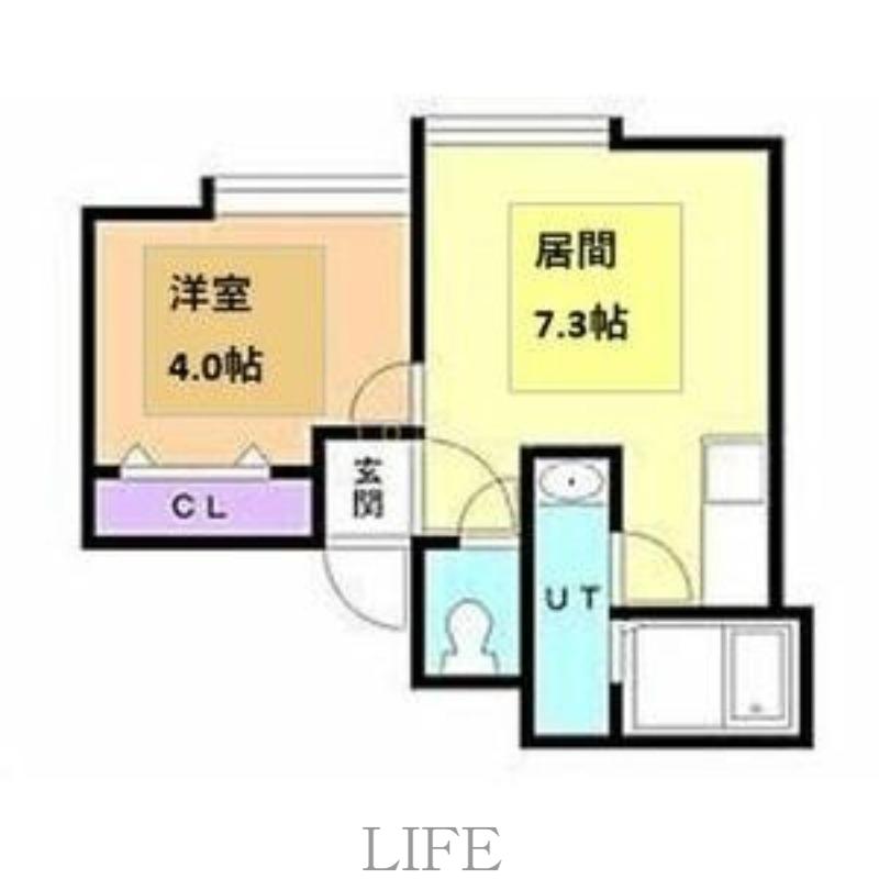 フラットJ白石本通 A(1DK/3階)の間取り写真