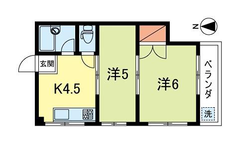 メゾン中島(2K/3階)の間取り写真