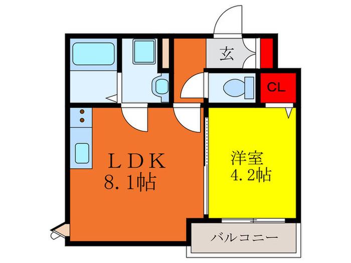 COCO正雀(1LDK/2階)の間取り写真