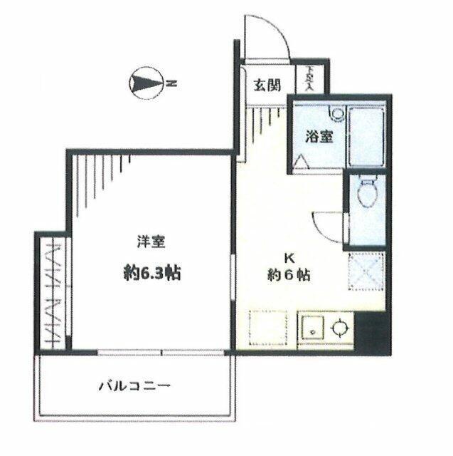 アイエスエイ新検見川ビル(1K/5階)の間取り写真