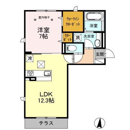 フレグランスII(1LDK/1階)の間取り写真