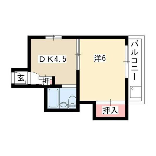 千早ハイリス(ワンルーム/4階)の間取り写真