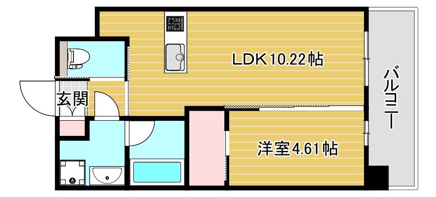 プレジオ阿波座(1LDK/9階)の間取り写真