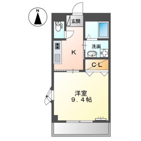 ハイムサンフィット(1K/2階)の間取り写真