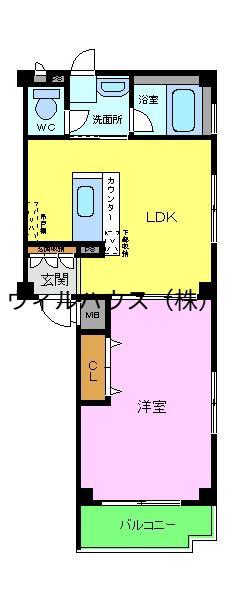 レジェンドフィールド(1LDK/1階)の間取り写真