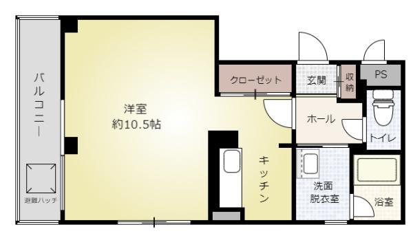 THE HOUSE ODORI(ワンルーム/6階)の間取り写真