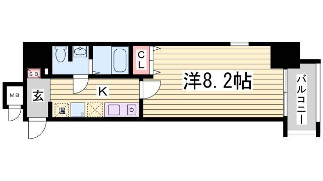 ダイドーメゾン神戸元町(1K/12階)の間取り写真