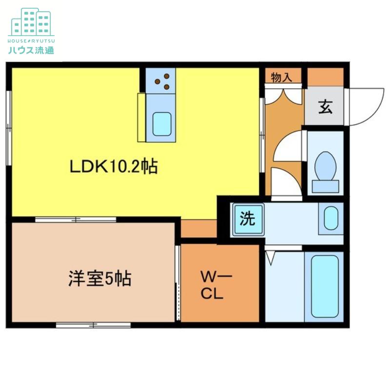 エスペリアスクエア鳥栖(1LDK/2階)の間取り写真